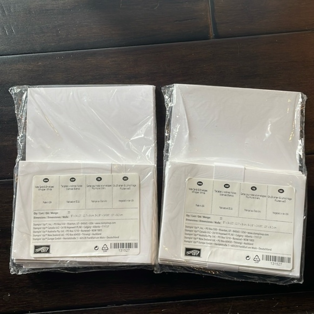 Stampin’ Up white notecards and envelopes 40 count NWT